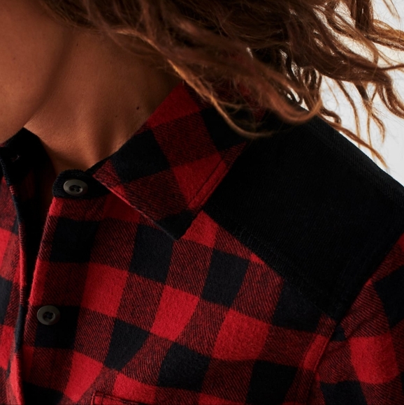 NWOT Faherty Daly Shirt Red Collins Plaid Medium Button Up - Picture 3 of 9